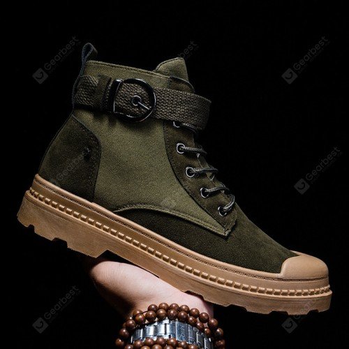 Men Fashion Shoes British Style Round Toe High-top Casual Boots